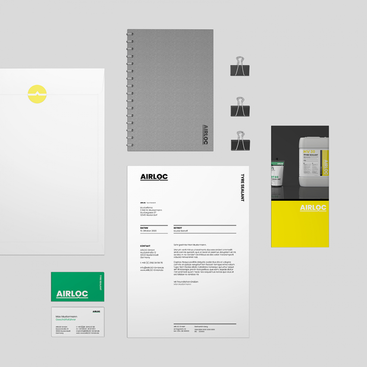 Airloc Branding und Geschäftsunterlagen design by Squareone