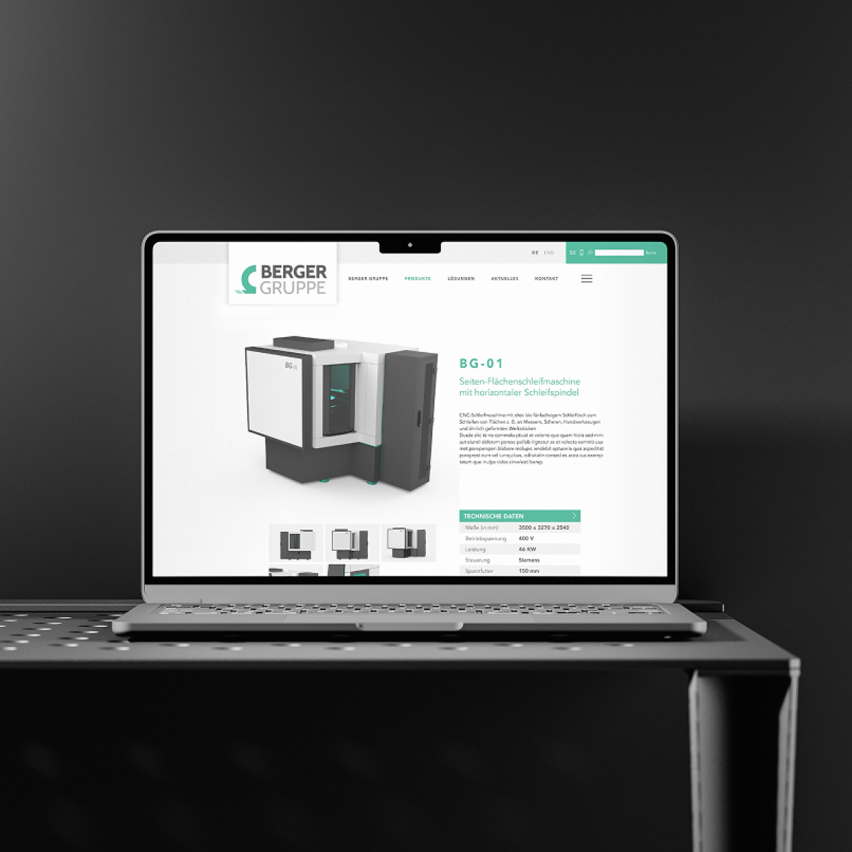 Berger Branding und Website Design von Squareone