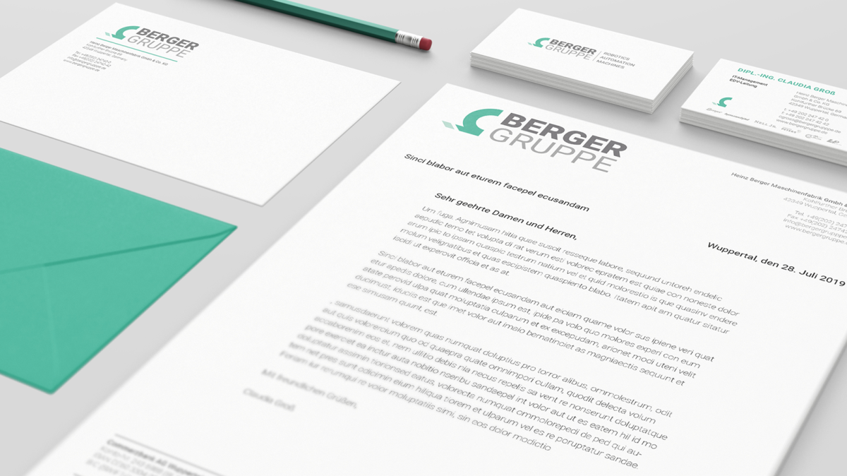 Berger Branding und Papeterie Design von Squareone