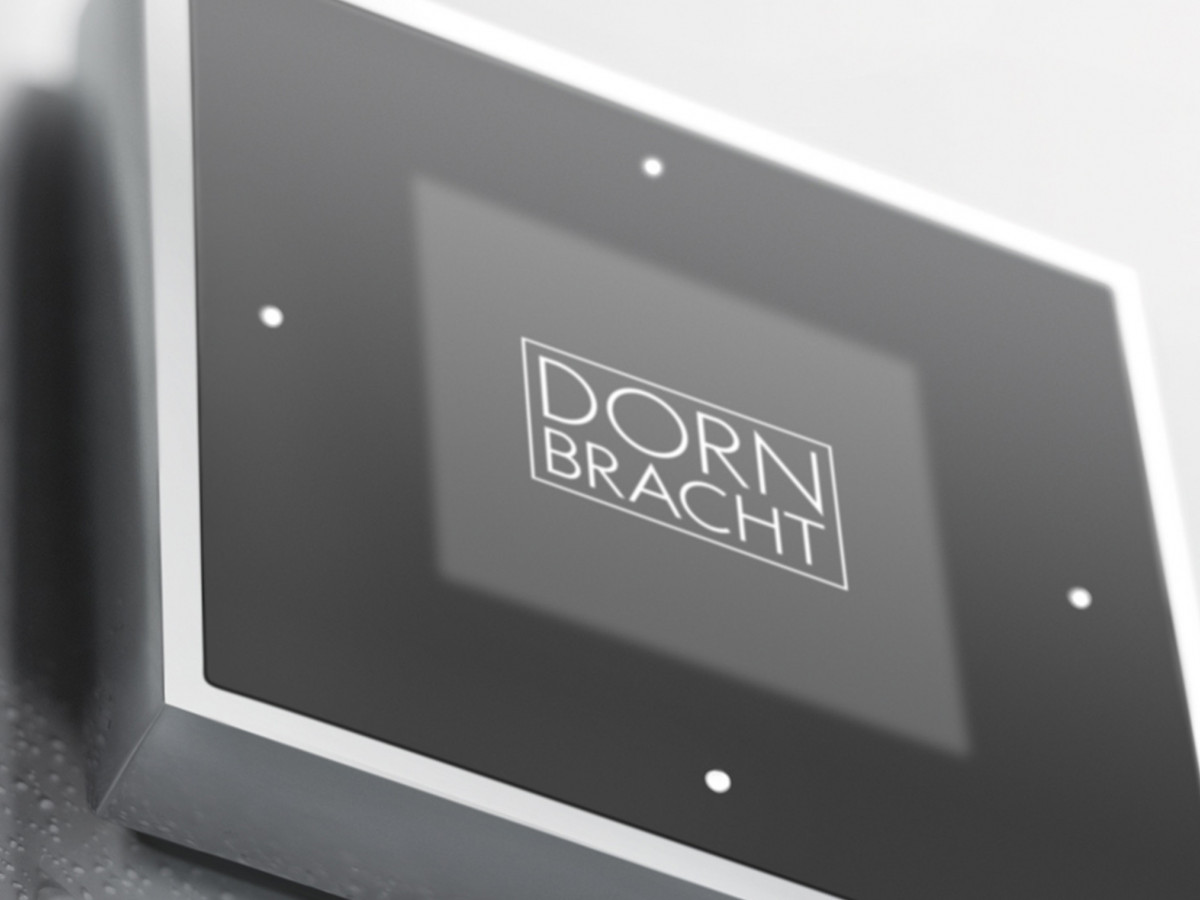 Detailed view of the digital component from the Dornbracht Smart Water Systems, conceived and designed by Squareone GmbH of Düsseldorf