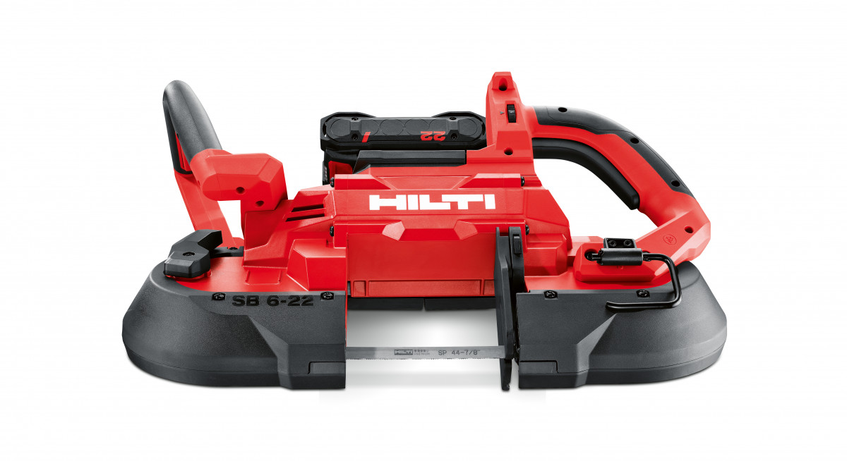SB 6-22 portable cordless band saw from Hilti, ergonomically designed by Squareone