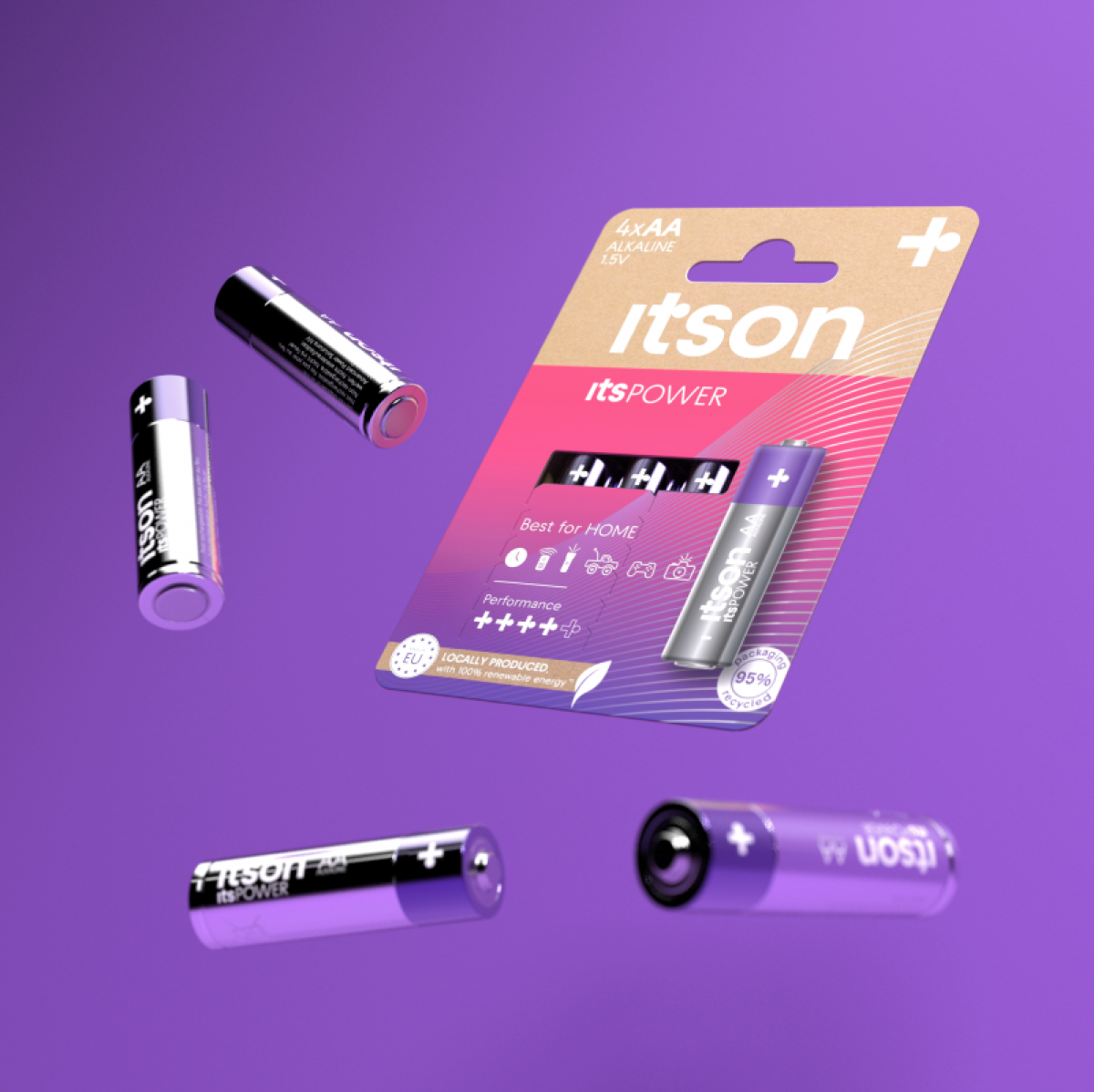 Verpackungsdesign für Batterien der Marke itson, Design von Squareone