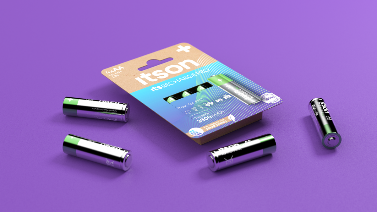 Beispiel für Branding und Verpackungsdesign für Batterien