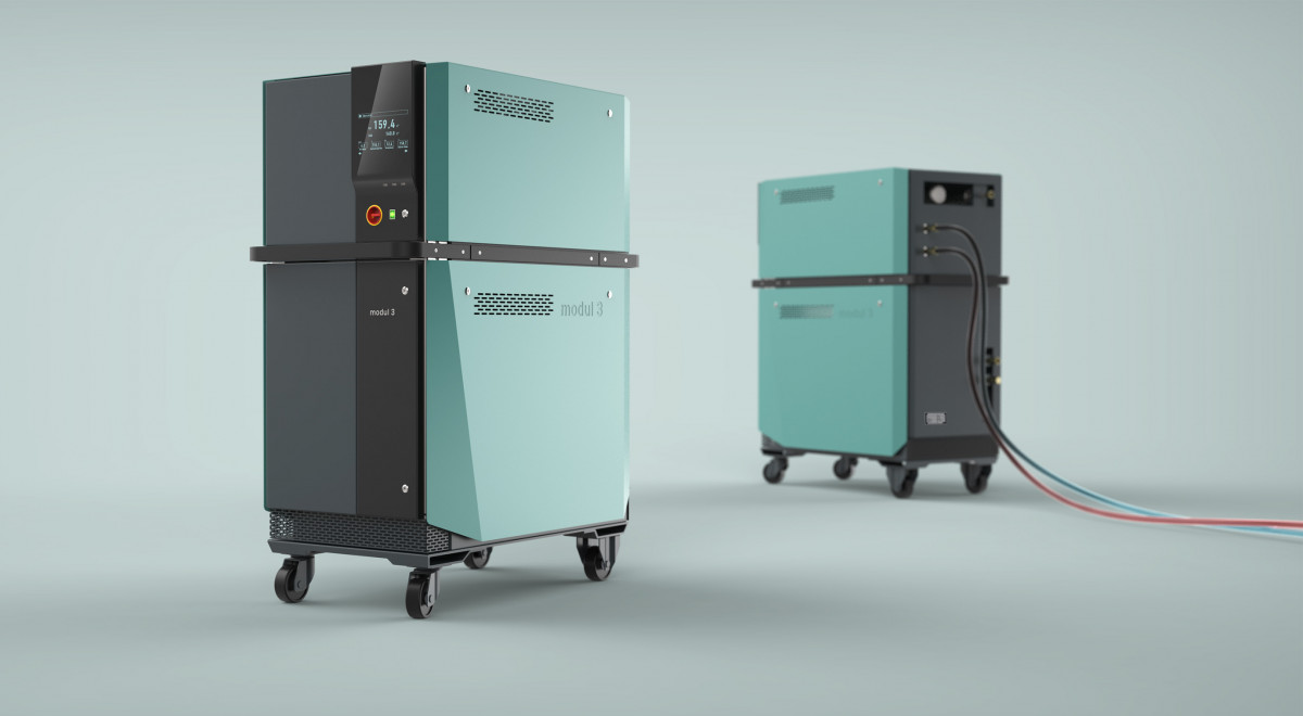 Rendering with two sizes of Module 3 in perspective.