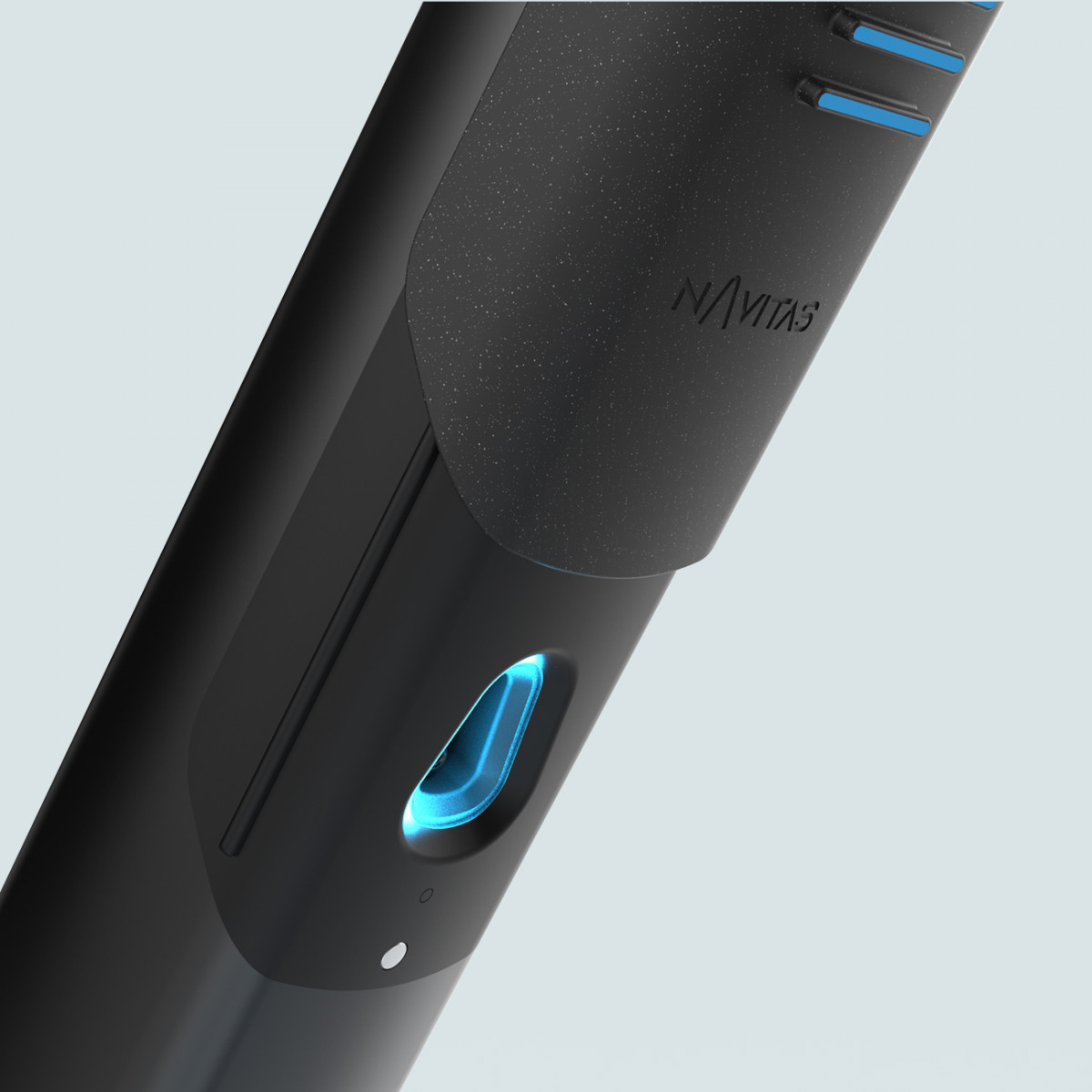 Detailed view of the interface lighting with proximity sensor, from the Navitas product range