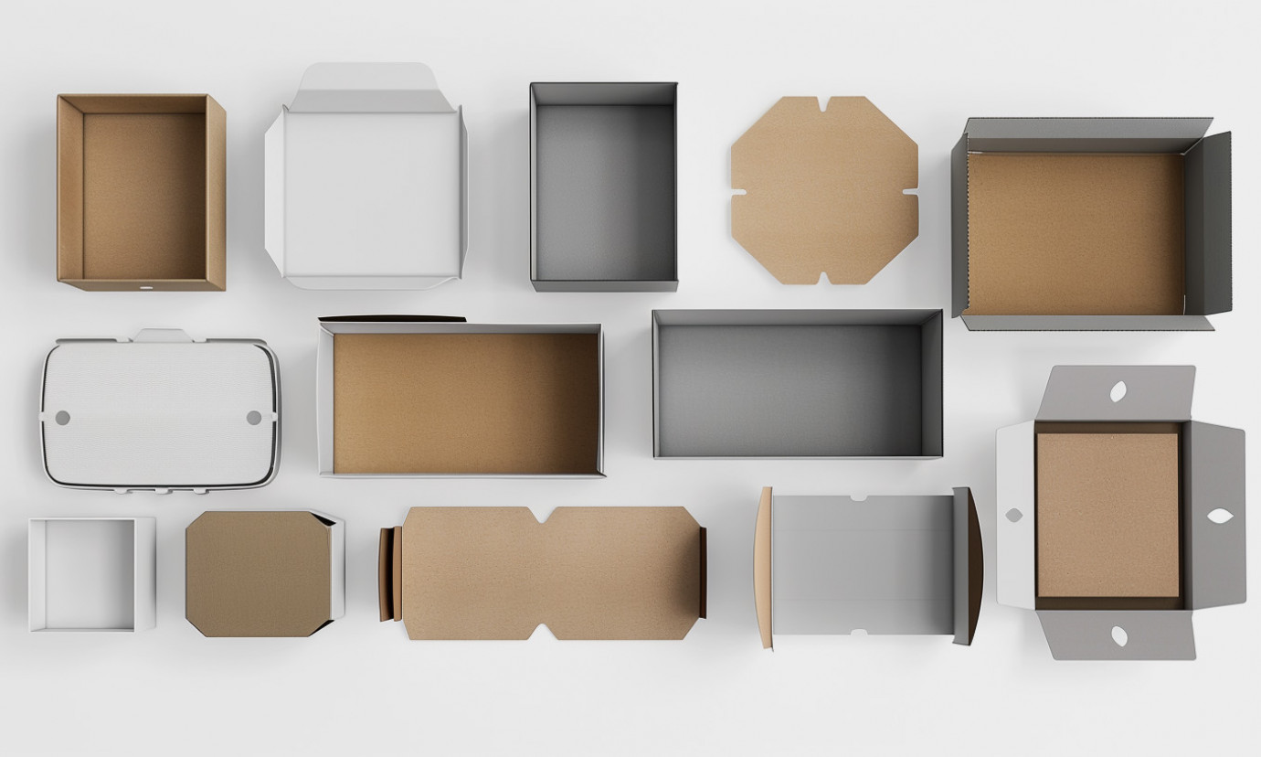 Collection of various hardboard packaging products for industrial use from the Solidus Solutions portfolio
