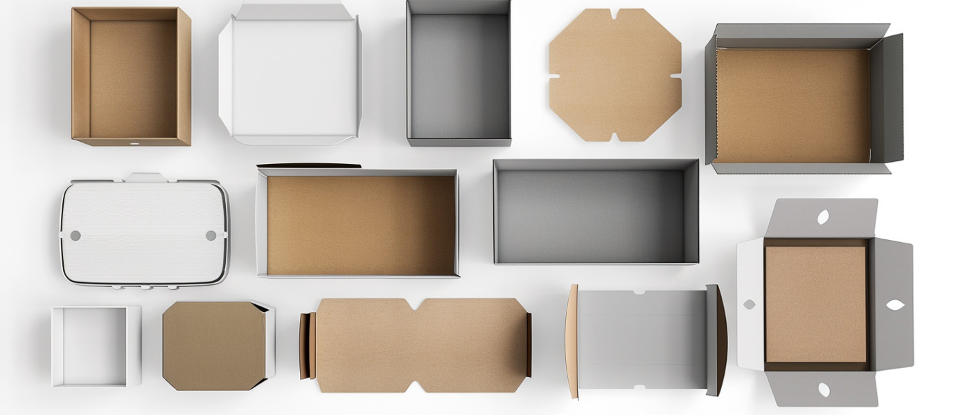 Collection of various hardboard packaging products for industrial use from the Solidus Solutions portfolio