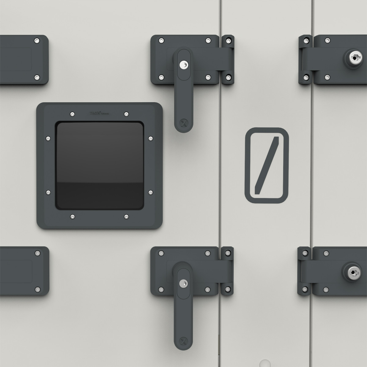 Symmetrical arrangement of various elements on the exterior of the X Cube by Trox
