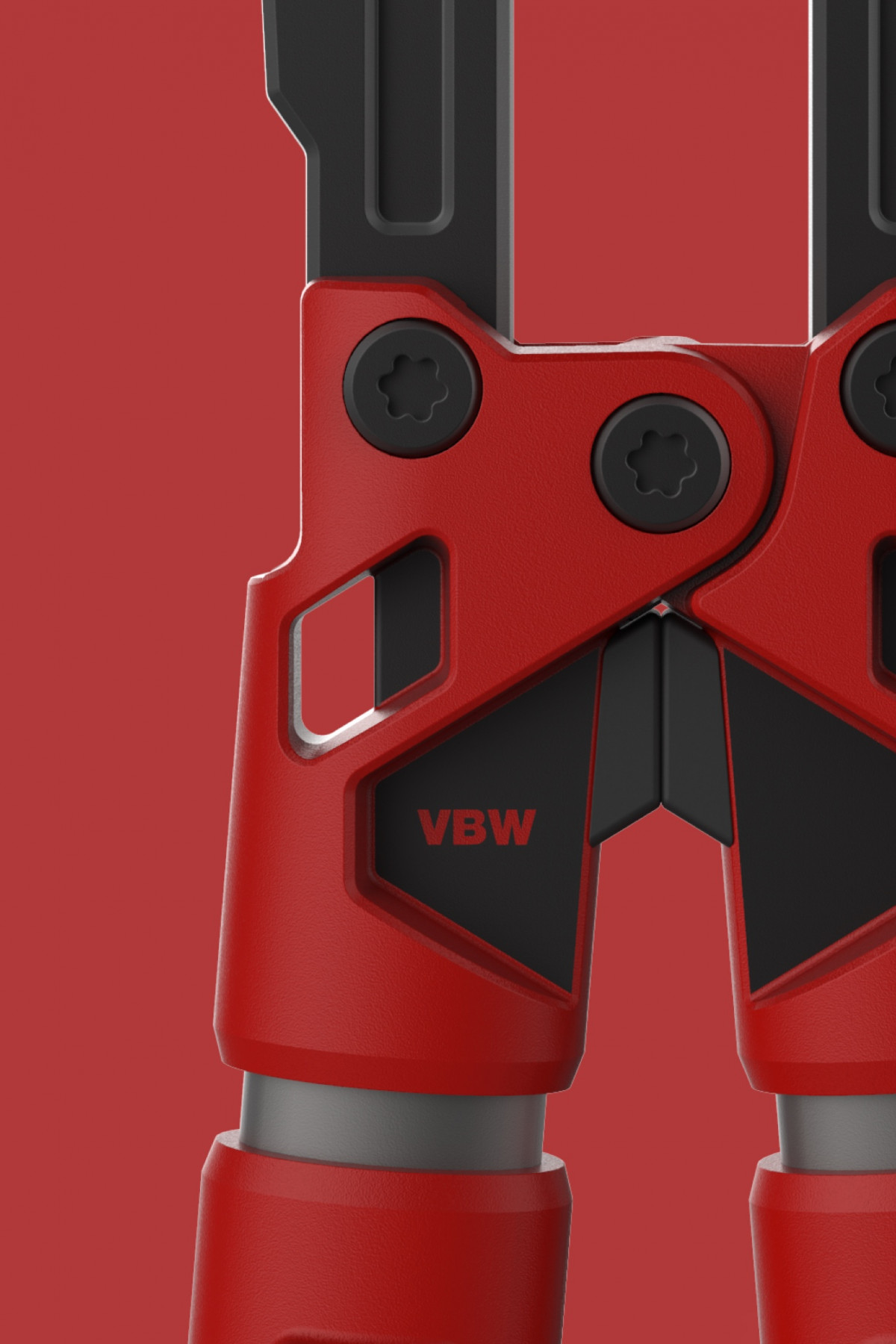 Detailed rendering of the VBW bolt cutter, designed by Squareone