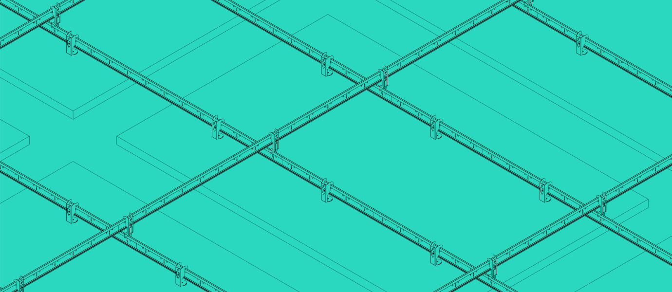 Graphic representation of the new ceiling mounting system for Zentia by Squareone