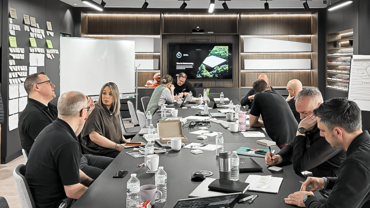 Squareone in a workshop situation with Zentia brainstorming new innovation ideas